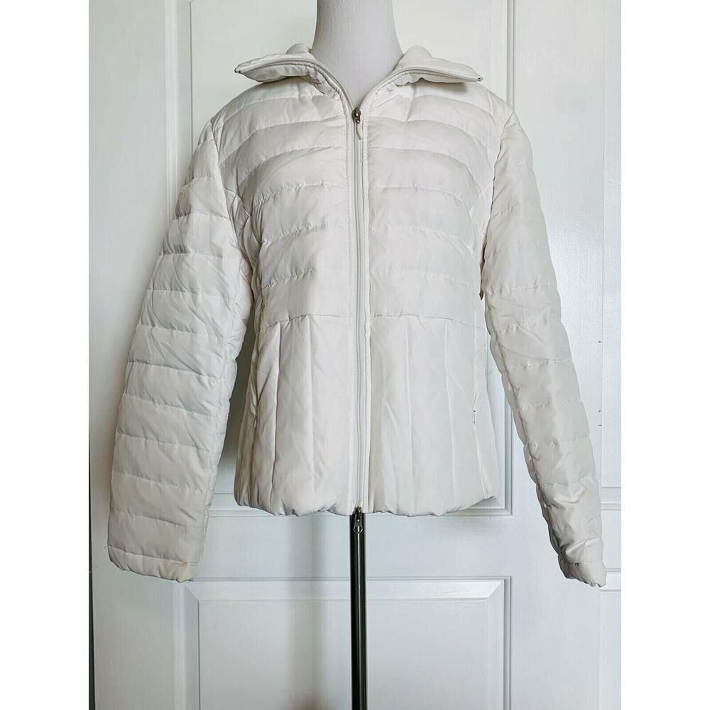 KENNETH COLE Reaction Winter White Coat Quilted Down Puffer Jacket EUC XL